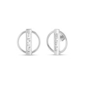 USC Trojans Sterling Silver Vertical Bar in Circular Post Earrings